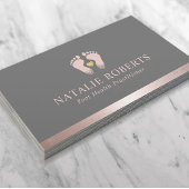 足マッサージセラピストポダイアトリストバラ縁ど金ゴールド 名刺