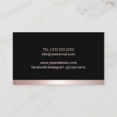 足マッサージセラピストポダイアトリストバラ金ゴールドブラック 名刺 (裏面)