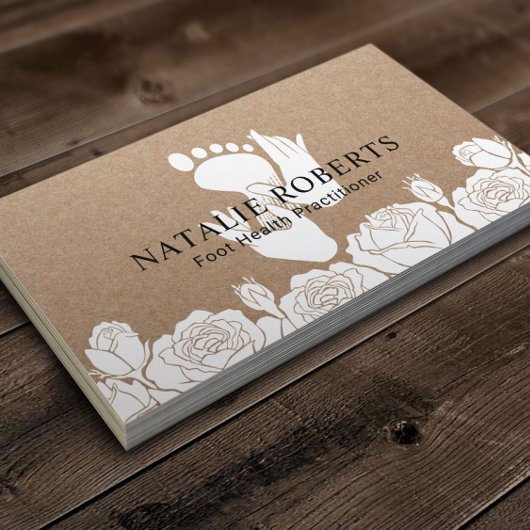 足マッサージセラピストポダイアトリストフローラクラフト 名刺