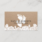 足マッサージセラピストポダイアトリストフローラクラフト 名刺 (正面)