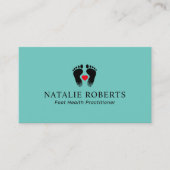 足マッサージセラピストポダイアトリスト足スパティール(緑がかった色) 名刺 (正面)