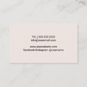 足マッサージセラピストポディアトリストベージュモダンスパ 名刺 (裏面)