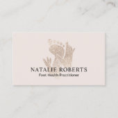 足マッサージセラピストポディアトリストベージュモダンスパ 名刺 (正面)