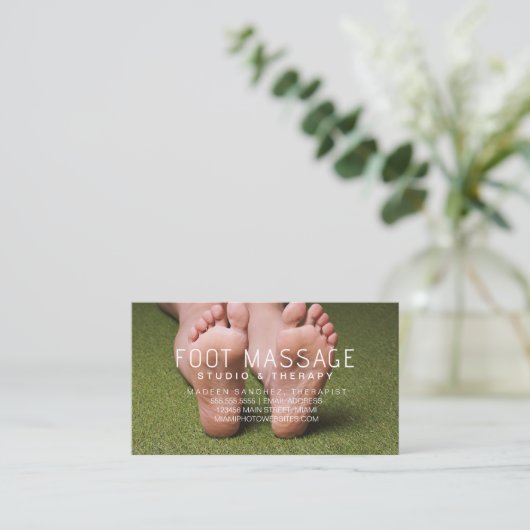 足マッサージセラピスト足の底 名刺 (スタンド正面)
