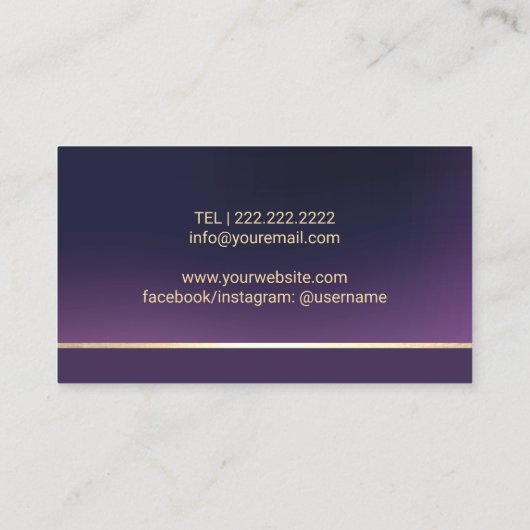 足マッサージセラピーポダイアトリストパープルエレガントスパ 名刺 (裏面)