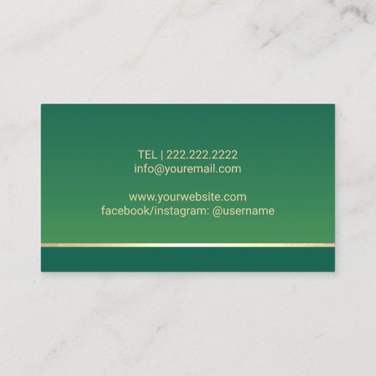 足マッサージセラピーポディアトリストグエレガントリーンスパ 名刺 (裏面)