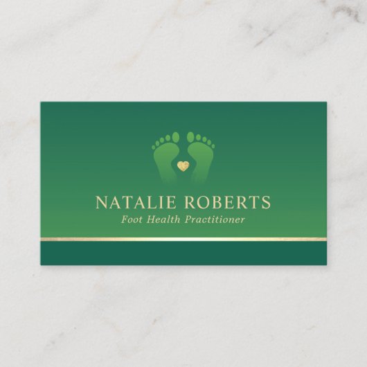 足マッサージセラピーポディアトリストグエレガントリーンスパ 名刺 (正面)