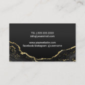 足マッサージセラピーモダンブラック金ゴールドポディアトリスト 名刺 (裏面)