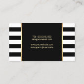 足マッサージポディトリストプラクティショナーモダンストライプ 名刺 (裏面)