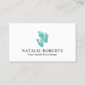 足マッサージ医療従事者ティール（緑がかった色）スパ 名刺 (正面)