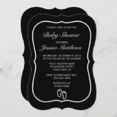 足モダンブラックミニマリスト 招待状 (正面/裏面)