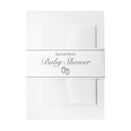 足モダンミニマリスト白黒赤ちゃんシャワー 招待状ベリーバンド