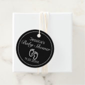 足モダンミニマル白ベビーシャワー フェイバータグ (インサイチュ)