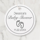 足モダンミニマル白ベビーシャワー フェイバータグ (裏面)