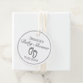 足モダンミニマル白ベビーシャワー フェイバータグ (インサイチュ)