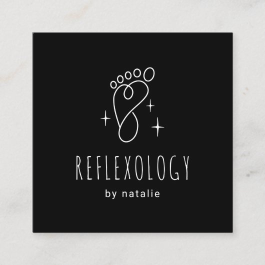 足リフレクソロジーマッサージセラピーかわいい足スパ スクエア名刺 (正面)
