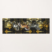 足並み黄金のダイヤモンドのアイスランド抽象芸術 ヨガマット (裏面(横))