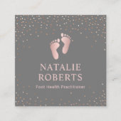 足医療従事者グレーおよびバラ金ゴールド スクエア名刺 (正面)