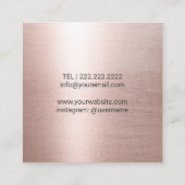 足医療従事者グレーおよびバラ金ゴールド スクエア名刺 (裏面)