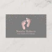 足医療従事者グレーおよびバラ金ゴールド 名刺 (正面)