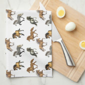 足取りのアイスランド人 キッチンタオル (四つ折り)