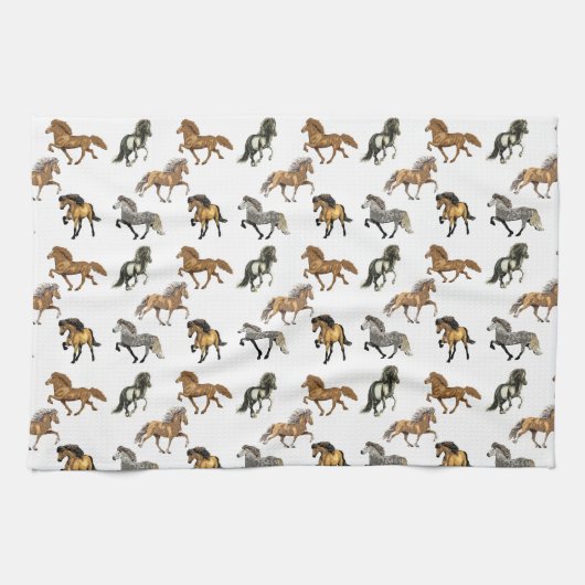 足取りのアイスランド人 キッチンタオル (横)