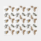 足取りのアイスランド語 フリースブランケット (正面(横))