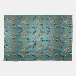 足取りの青のアイスランド人 キッチンタオル