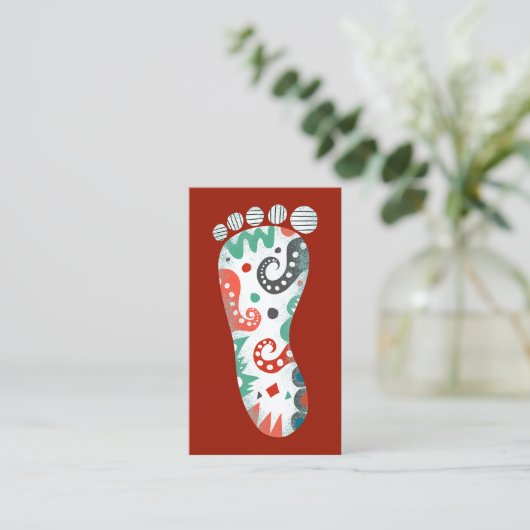 足名刺 – 赤いホワイトアクア 名刺 (スタンド正面)