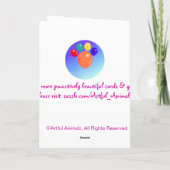 足型の上りのup&away気球の花束ペット悔やみや弔慰 カード (裏面)