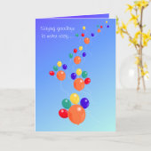 足型の上りのup&away気球の花束ペット悔やみや弔慰 カード (黄色い花)