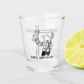 足場と足場の漫画。パーソナライズ。 ショットグラス (正面)