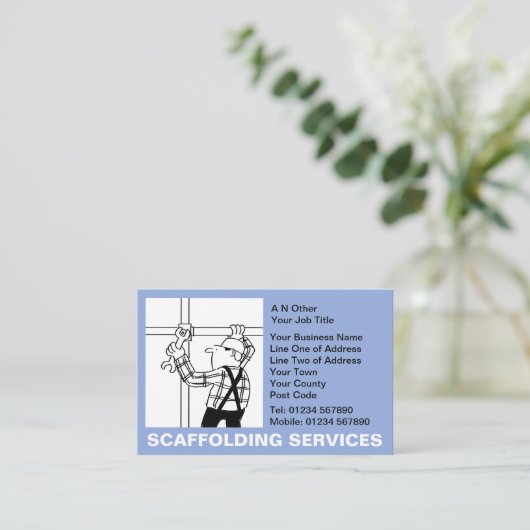 足場サービス漫画 名刺 (スタンド正面)