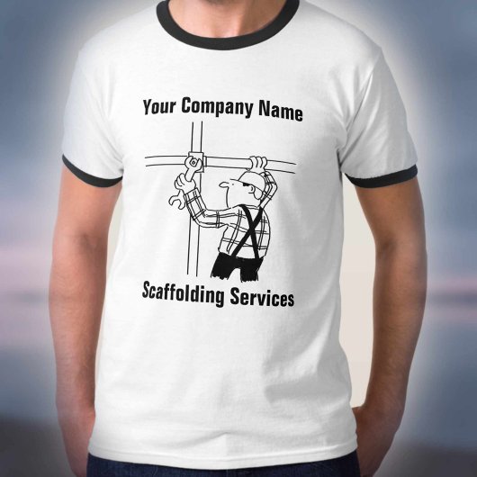 足場サービス 足場業者 Tシャツ