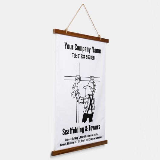 足場マンガデザインぶら下がったのタペストリー 吊り下げ型タペストリー (傾斜あり)