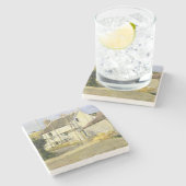 足場付き住宅(ヴィンテージ建物工事) ストーンコースター (横)