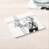 足場付き足場 スクエアペーパーコースター (アングル)