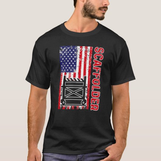 足場師メンター 足場職人 足場建設 Tシャツ (正面)
