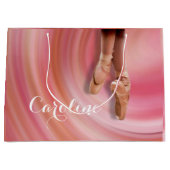 足指の靴を履いたバレエダンサー ラージペーパーバッグ (正面)