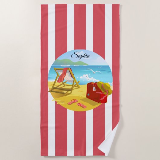 足指インザサンドバケーションビーチタオル ビーチタオル (正面)