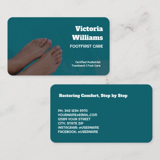 足気にカスタム写真 名刺 (正面/裏面)