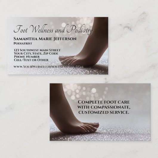 足気にポダイアトリストリフレクソロジーセラピスト足 名刺 (正面/裏面)