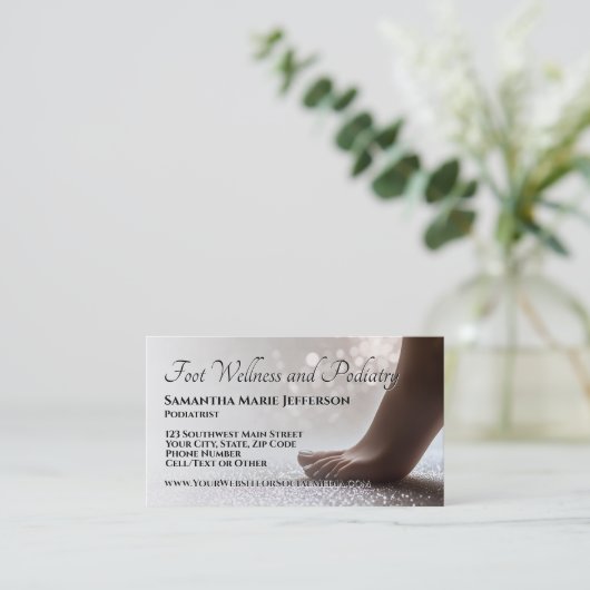足気にポダイアトリストリフレクソロジーセラピスト足 名刺 (スタンド正面)