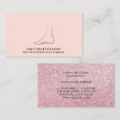 足気にポディアトリプラクティショナードクターピンクベージュ 名刺 (正面/裏面)