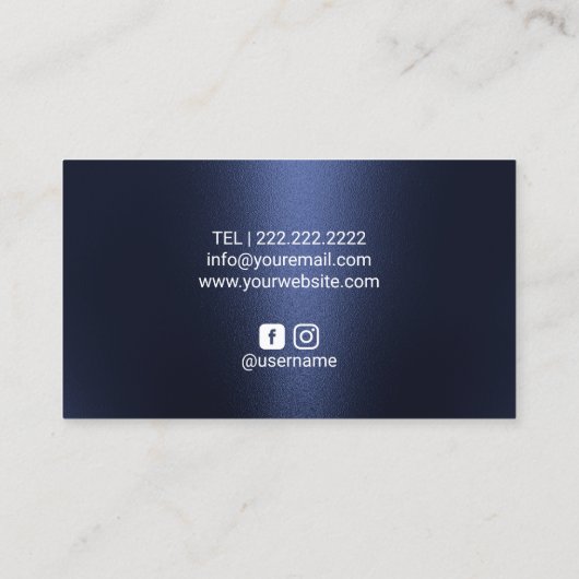 足気にマッサージセラピーネイビーブループラクティショナー 名刺 (裏面)