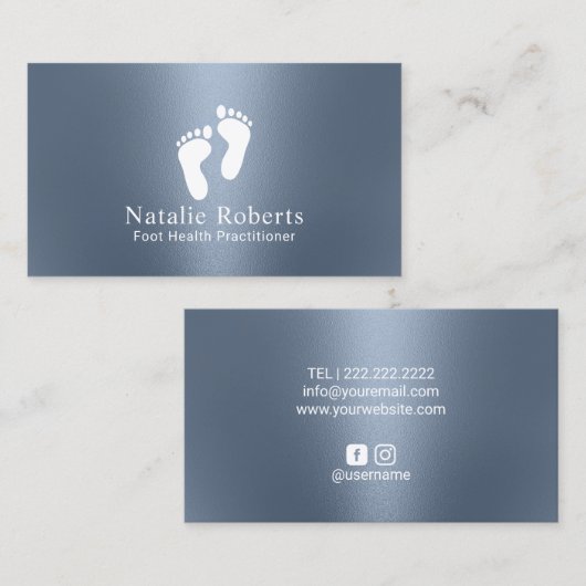 足気にマッサージセラピーモダンダスティブルー 名刺 (正面/裏面)