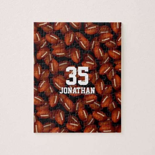 足球パーソナライズされた模様 ジグソーパズル (縦)