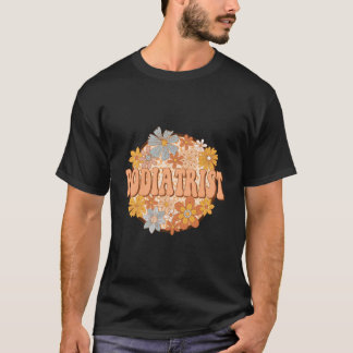 足病医 ヒョウ柄 花 足病学 看護 美容 Tシャツ