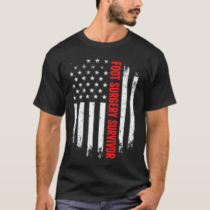 足脚の手術生存者アメリカ国旗の回復G Tシャツ