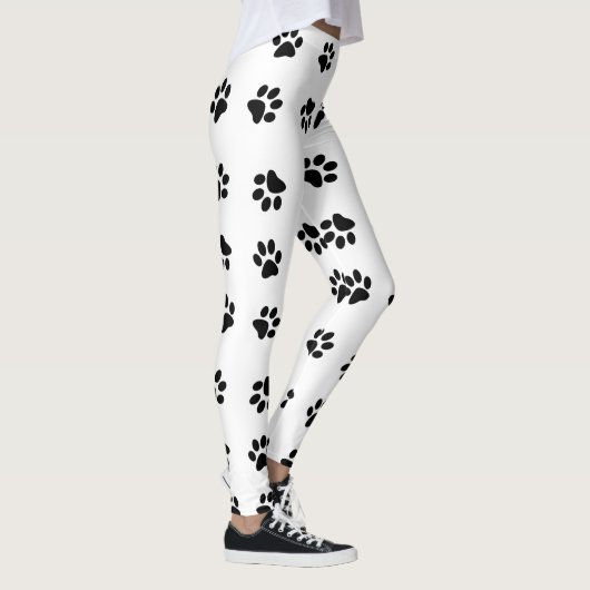 足芸術のレギンスを/白黒は印刷します レギンス (右)